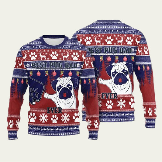 Pug Dad Ugly Christmas Sweater
