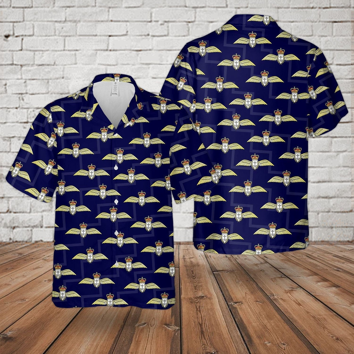 RN FAA Zig Zag Pilot Wings Badge Hawaiian Shirt