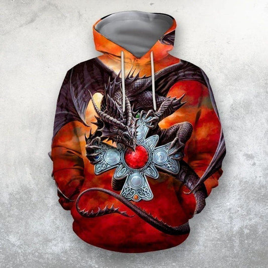 Red Celtic Dragon Hoodie
