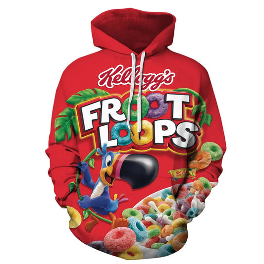 Red Froot Loops Hoodie, All Over Print