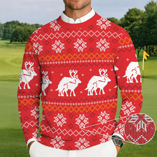 Red Naughty Reindeer Ugly Sweater Christmas