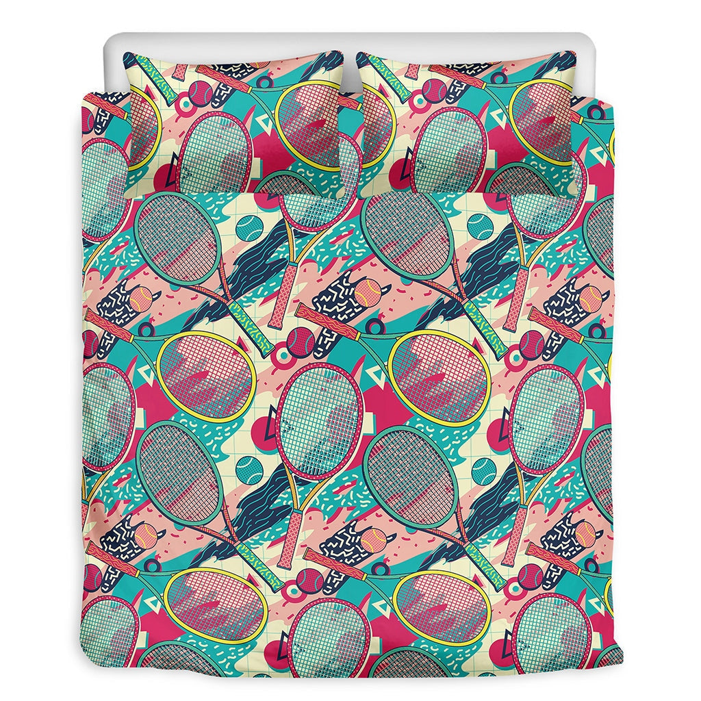 Retro 80s Tennis Pattern Bedding Set