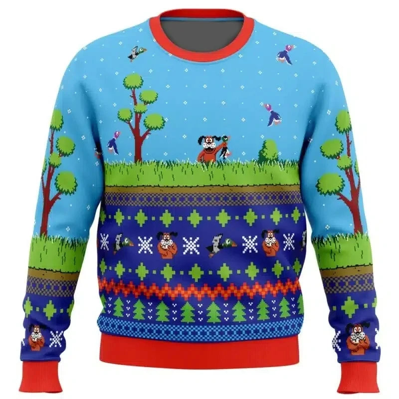 Retro Game Duck Hunt Ugly Christmas Sweater