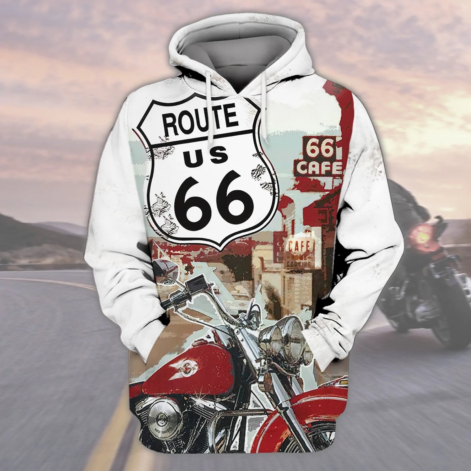 Route 66 Cafe Biker Hoodie