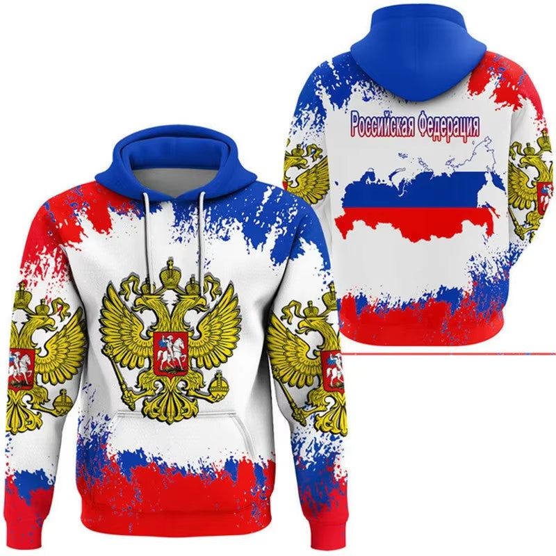 Russia Flag Map Hoodie