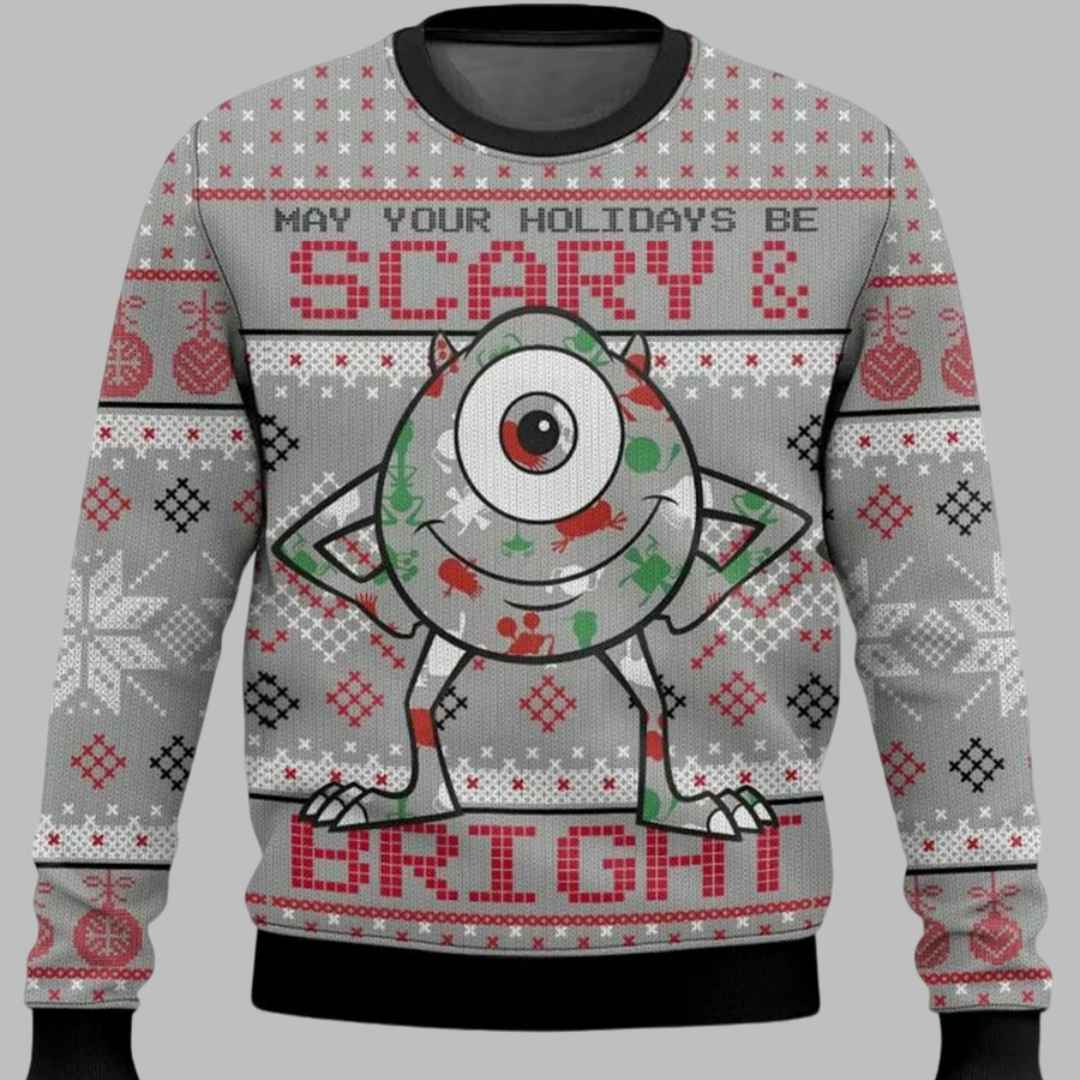 Scary And Bright Monsters Ugly Christmas Sweater