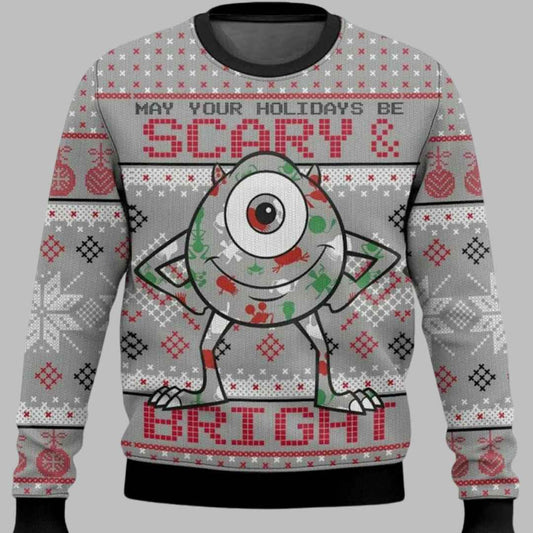 Scary And Bright Monsters Ugly Christmas Sweater