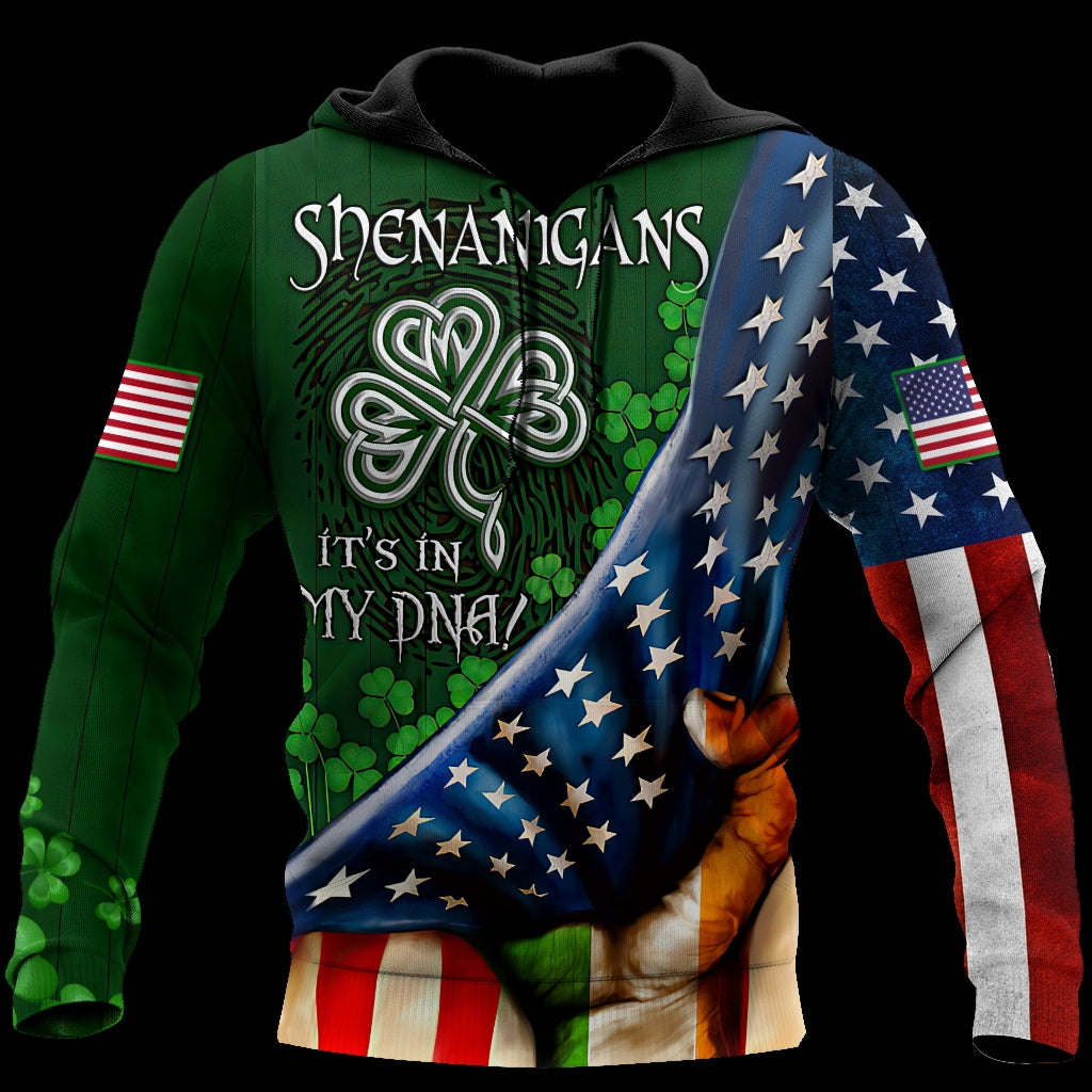 Shenanigans It Is In My DNA USA Flag Hoodie