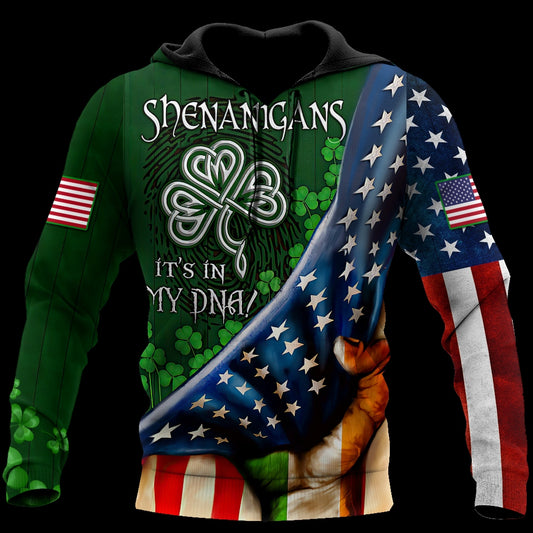Shenanigans It Is In My DNA USA Flag Hoodie