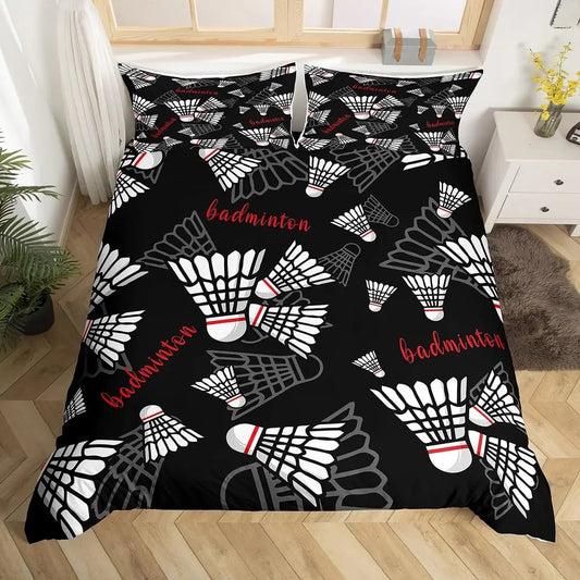 Shuttlecock Pattern Badminton Bedding Set