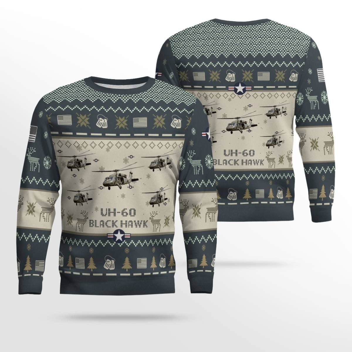 Sikorsky UH-60 Black Hawk Aircraft Ugly Sweater