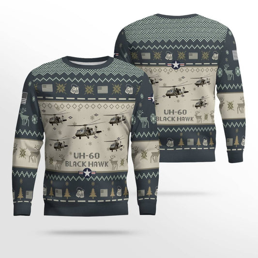 Sikorsky UH-60 Black Hawk Aircraft Ugly Sweater