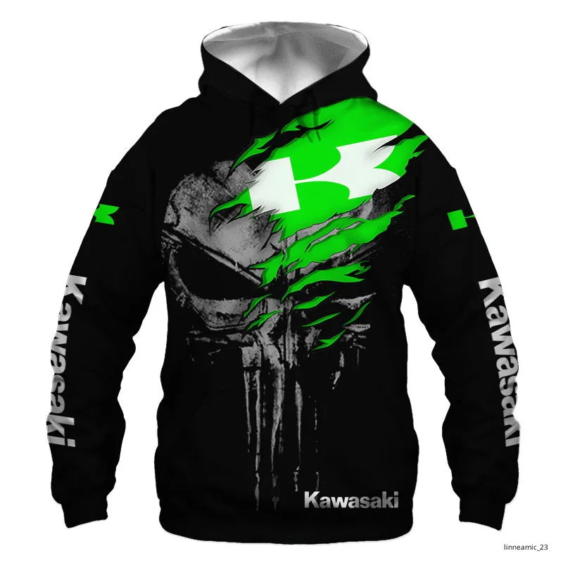 Skull Kawasaki Racing Hoodie