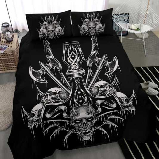 Skull Thor Hammer Sword Viking Bedding Set