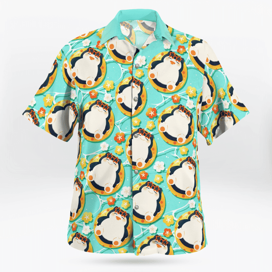 Snorlax On Vacation Beach Pokemon Hawaiian Shirt