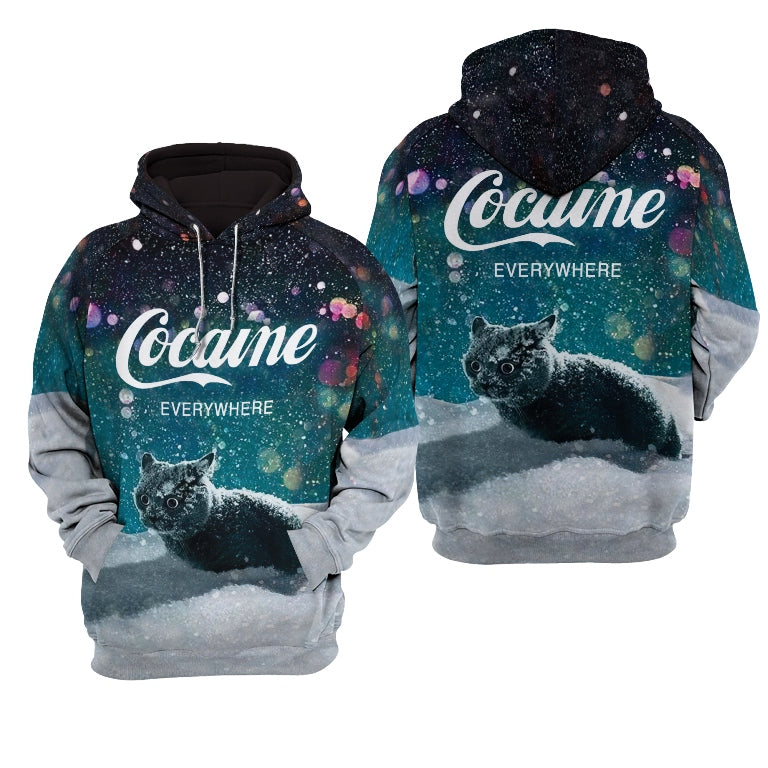 Snow Cat Cocaine Everywhere Hoodie