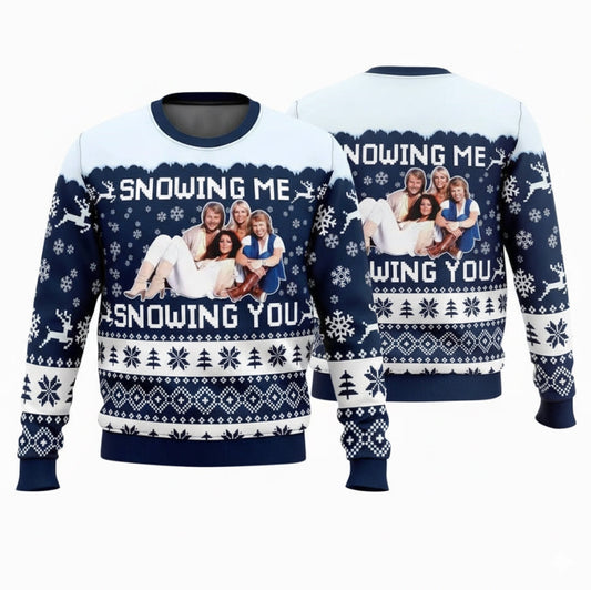 Snowing Me Snowing You ABBA Ugly Christmas Sweater