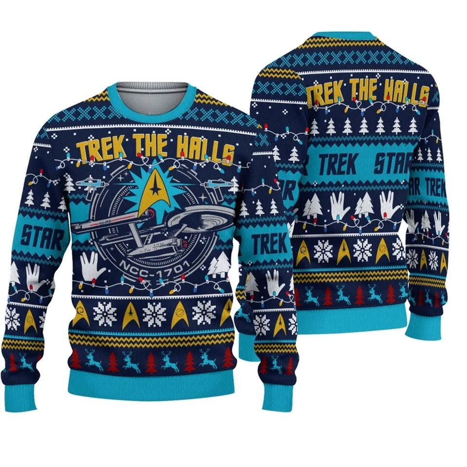 Star Trek the Halls Ugly Christmas Sweater