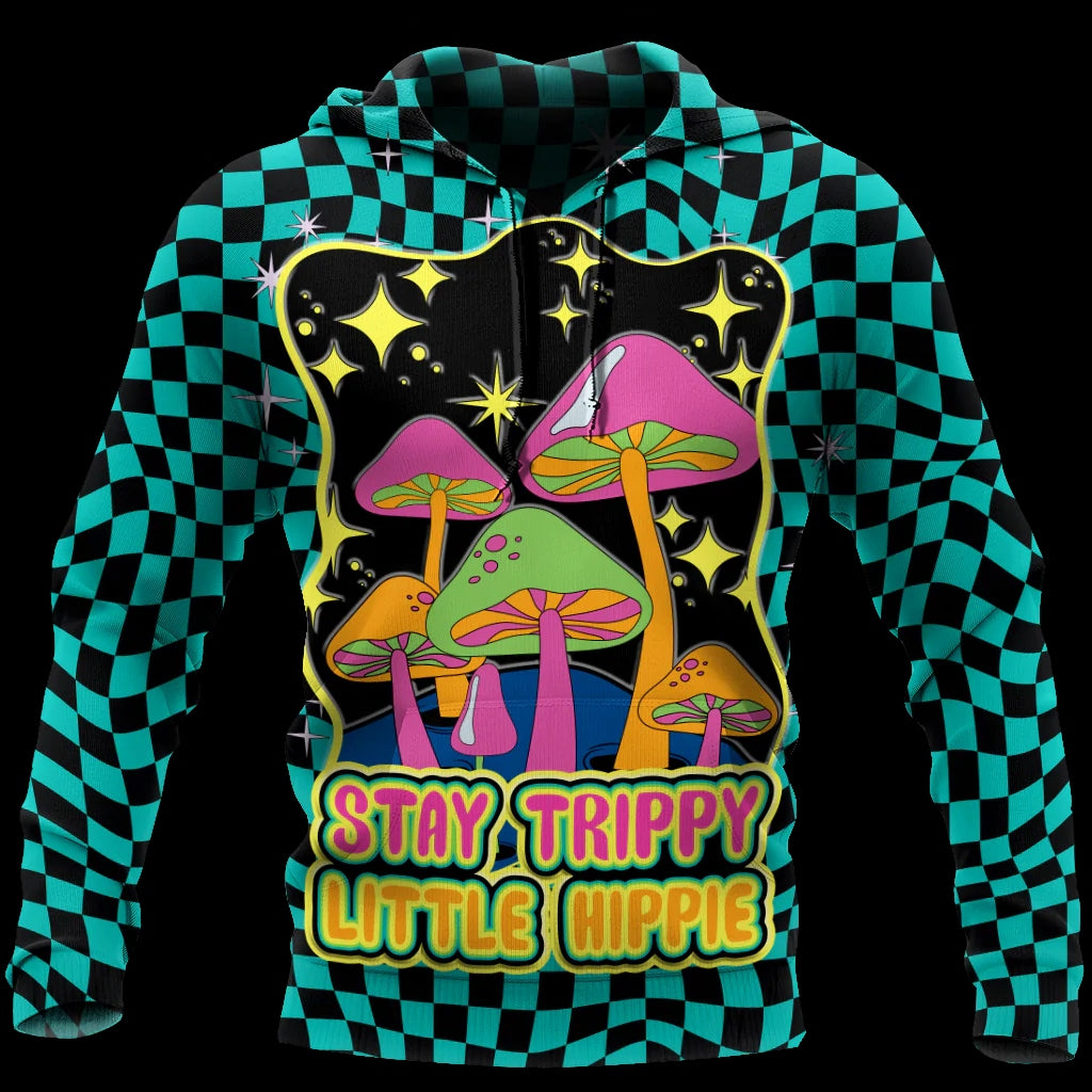 Stay Trippy Little Hippie Mushroom Hoodie