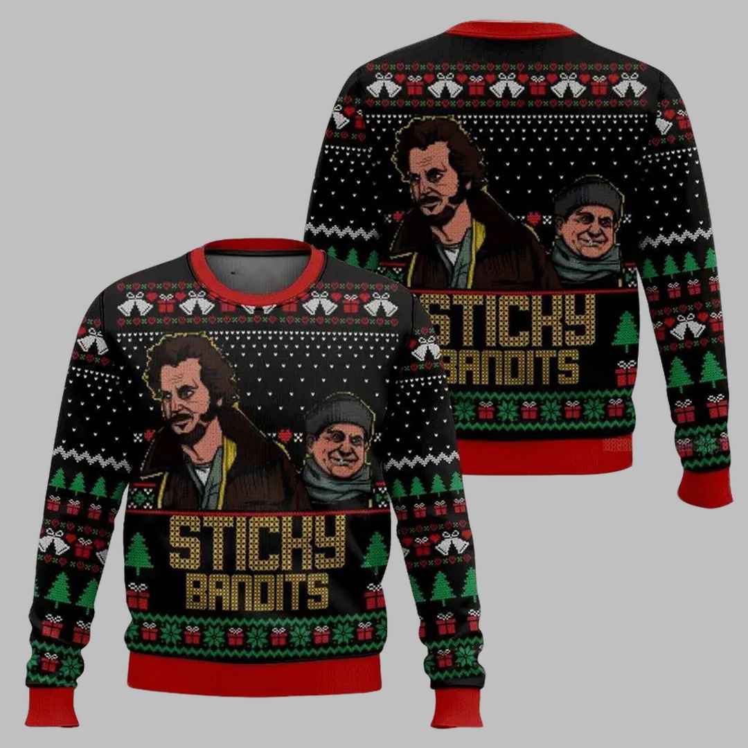 Sticky Bandits Home Alone Ugly Christmas Sweater