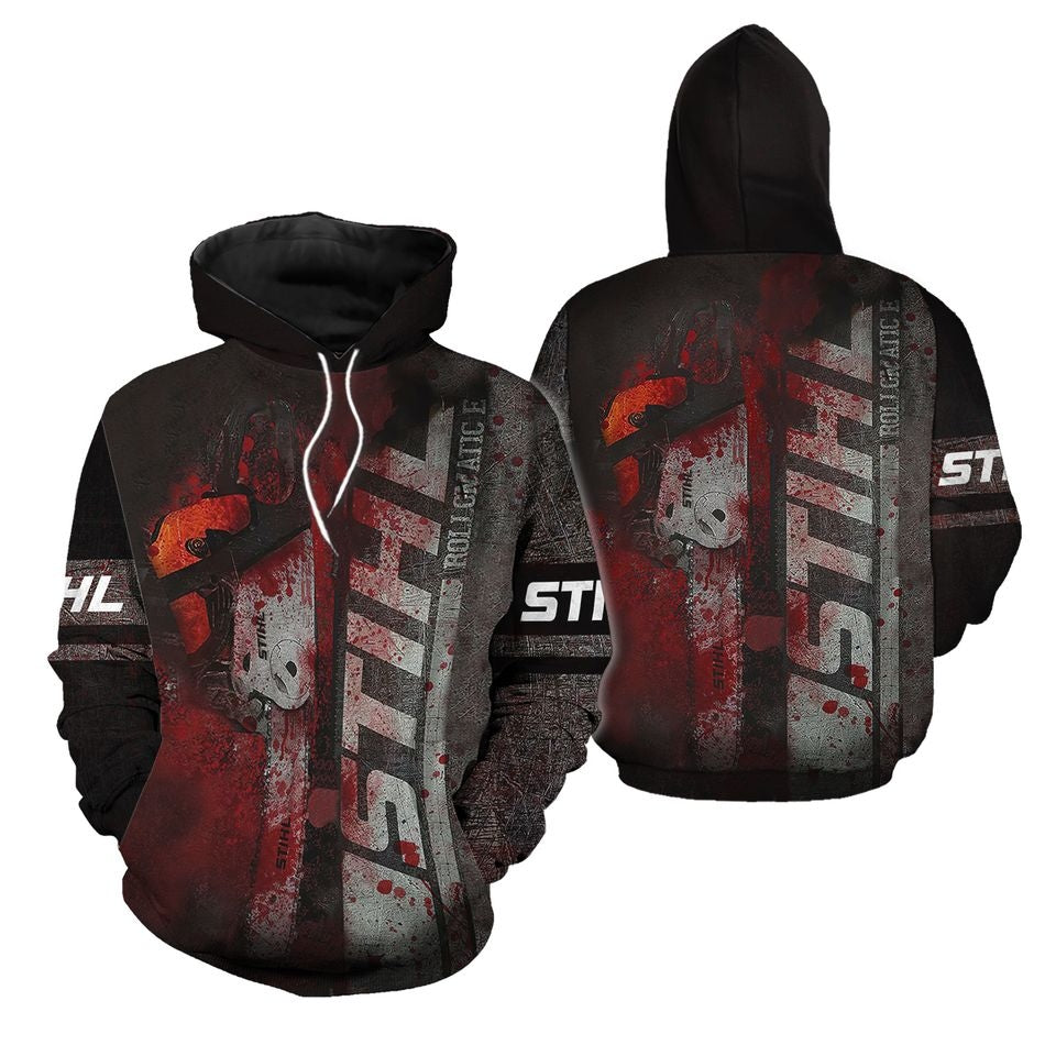 Stihl Chainsaw Halloween Red Hoodie