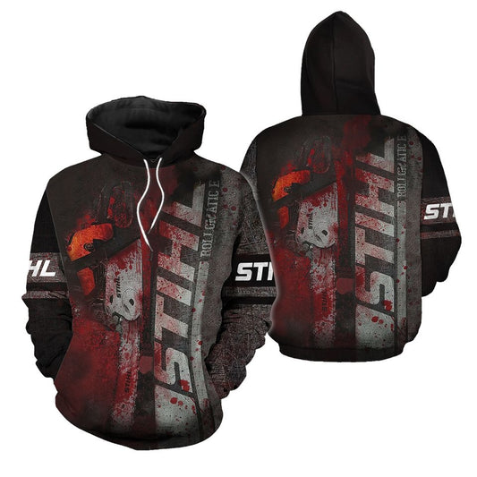 Stihl Chainsaw Halloween Red Hoodie