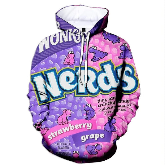 Strawberry & Grape Nerds Candy Hoodie
