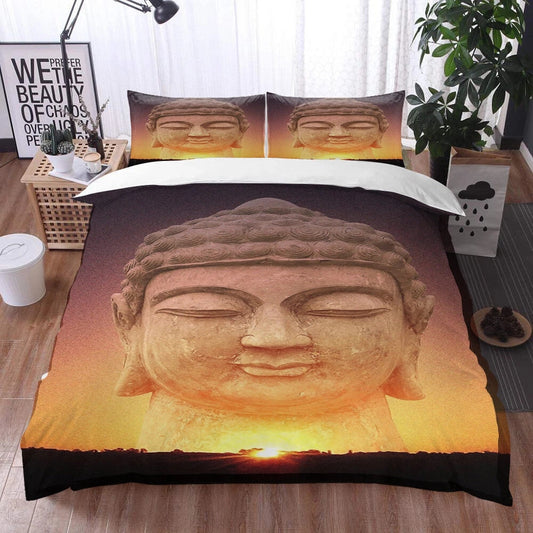 Sunset Sakyamuni Buddha Statue Bedding Set