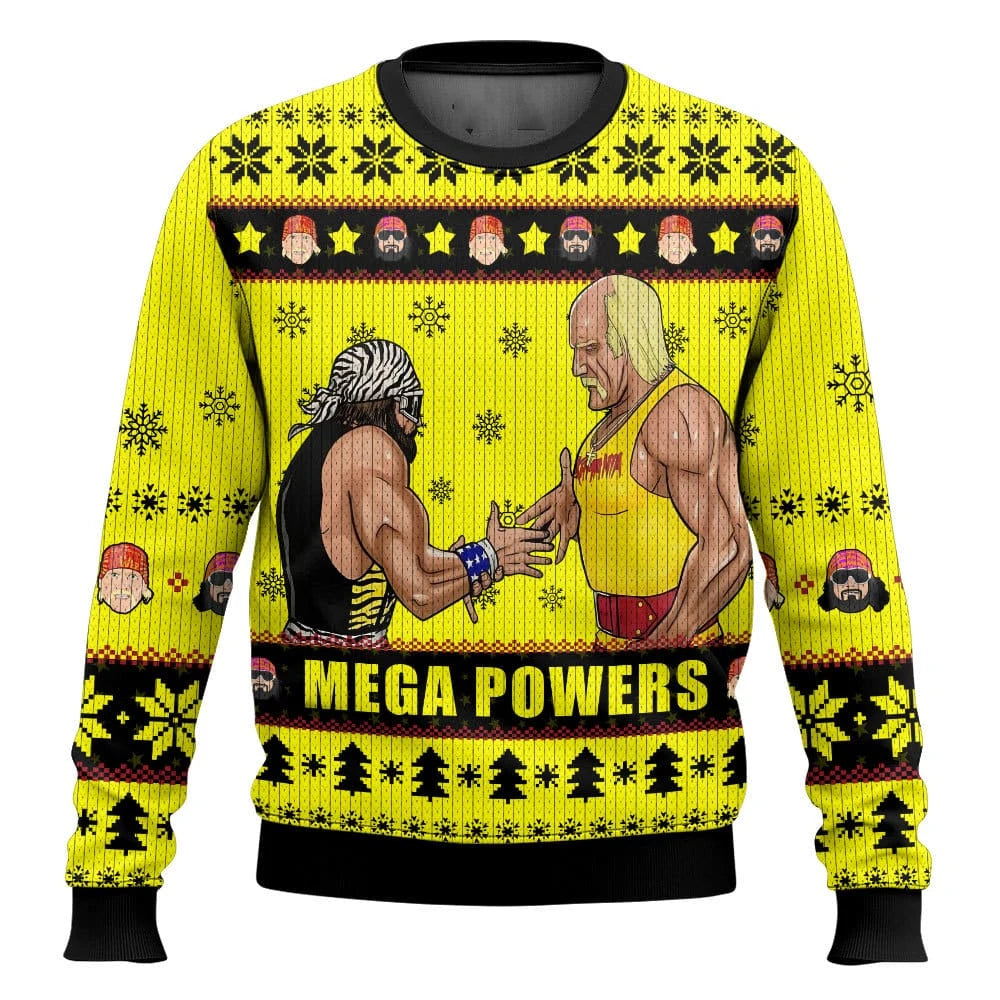 Super Power Wrestlers Macho Man and Hulk Hogan Ugly Christmas Sweater