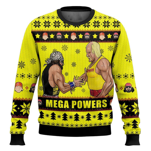 Super Power Wrestlers Macho Man and Hulk Hogan Ugly Christmas Sweater