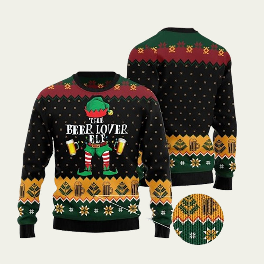 The Beer Lover Elf Ugly Christmas Sweater
