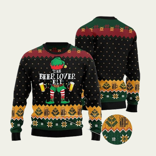 The Beer Lover Elf Ugly Christmas Sweater