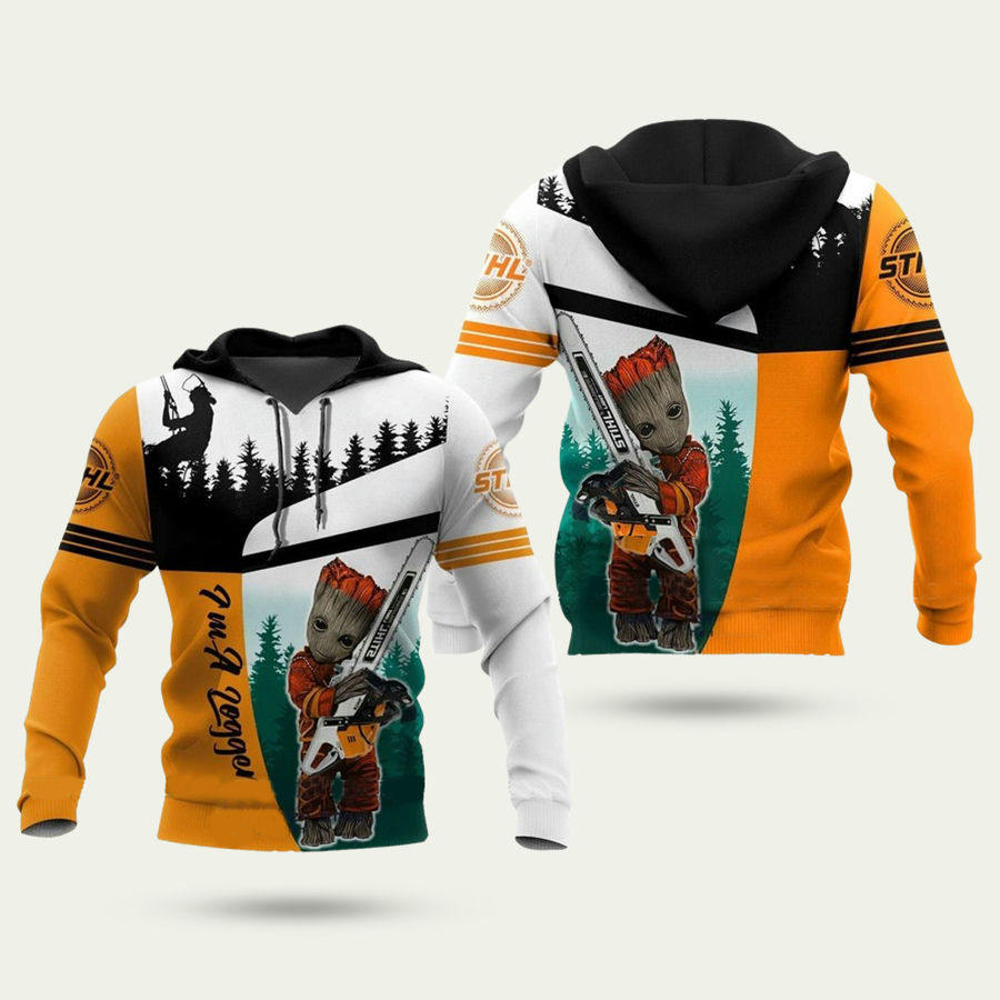 The Groot I Am A Logger Chainsaw Stihl Hoodie