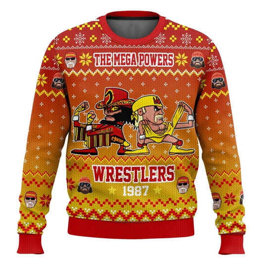 The Mega Powers Wrestlers Macho Man and Hulk Hogan Ugly Christmas Sweater