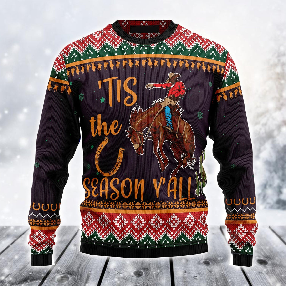 Tis The Season Cowboy Christmas Ugly Sweater