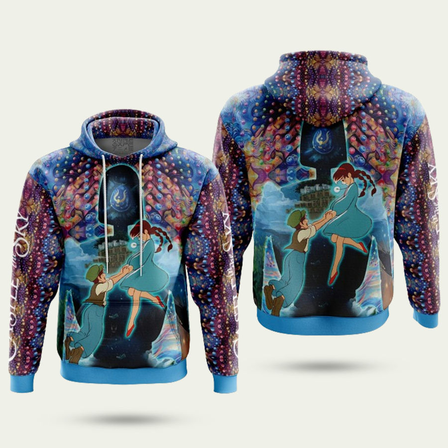 Trippy Castle In The Sky Studio Ghibli Hoodie