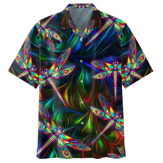 Trippy Colorful Dragonfly Psychedelic Hippie Hawaiian Shirt