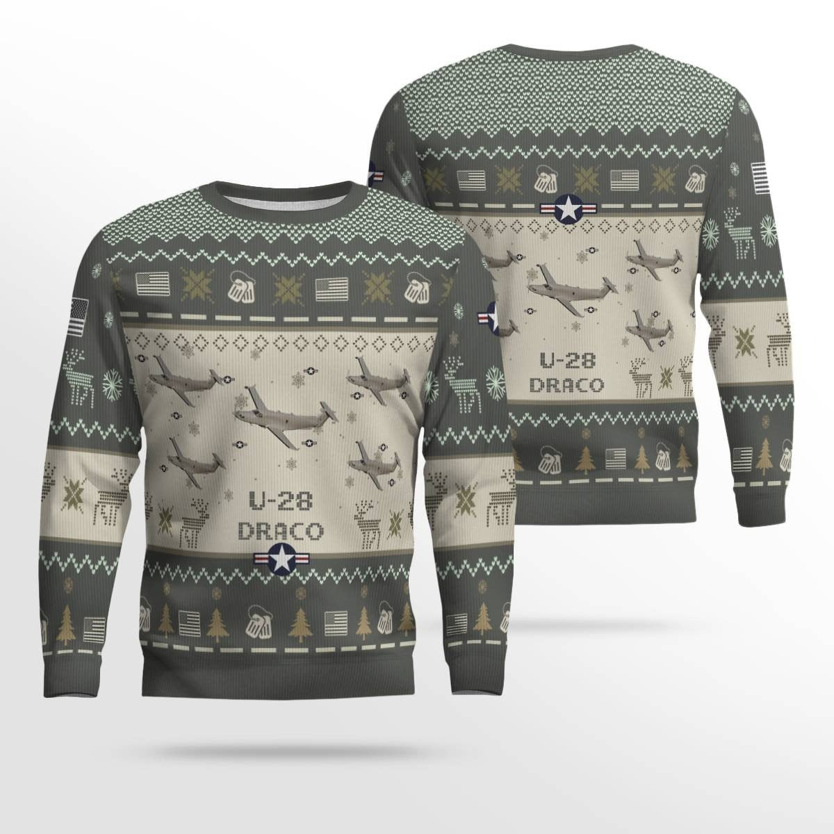 U-28 Draco U28 Aircraft Ugly Sweater