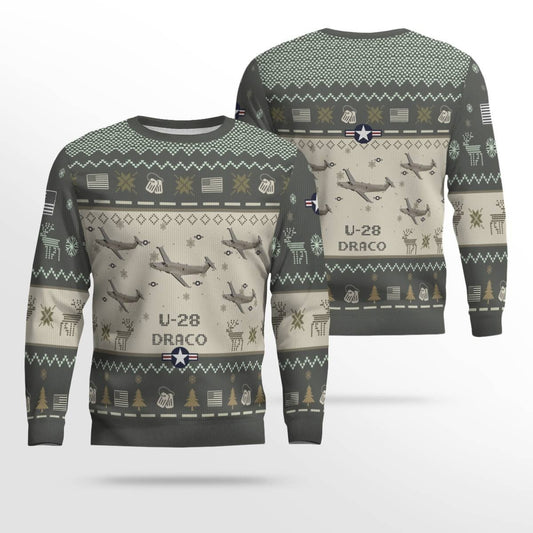 U-28 Draco U28 Aircraft Ugly Sweater