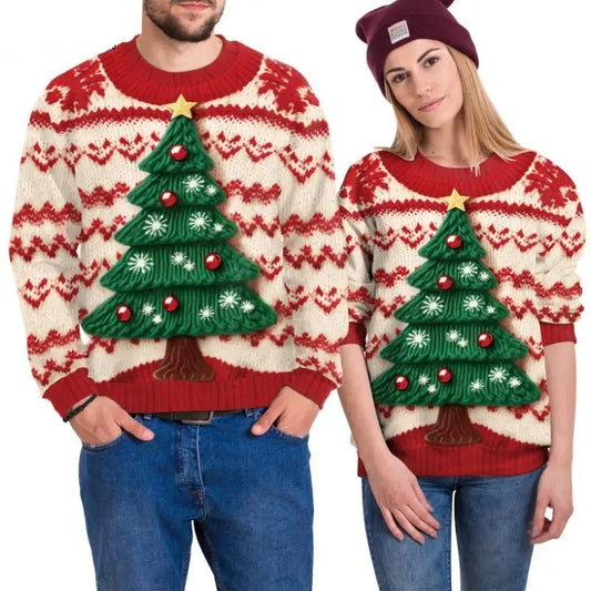 Christmas Tree Couple Ugly Sweaters