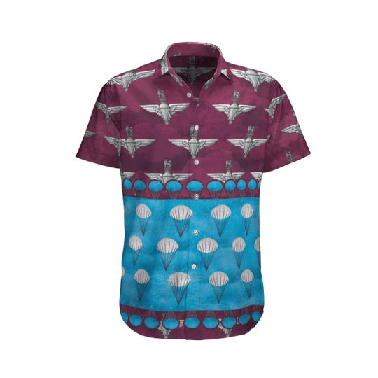 UK Parachute Regiment Badge Maroon Hawaiian Shirt