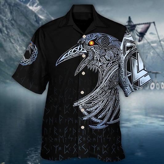 Viking Huginn and Muninn Birds Norse Hawaiian Shirt