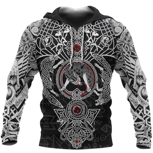 Vikings Fenrir Skoll And Hati Valknut Hoodie