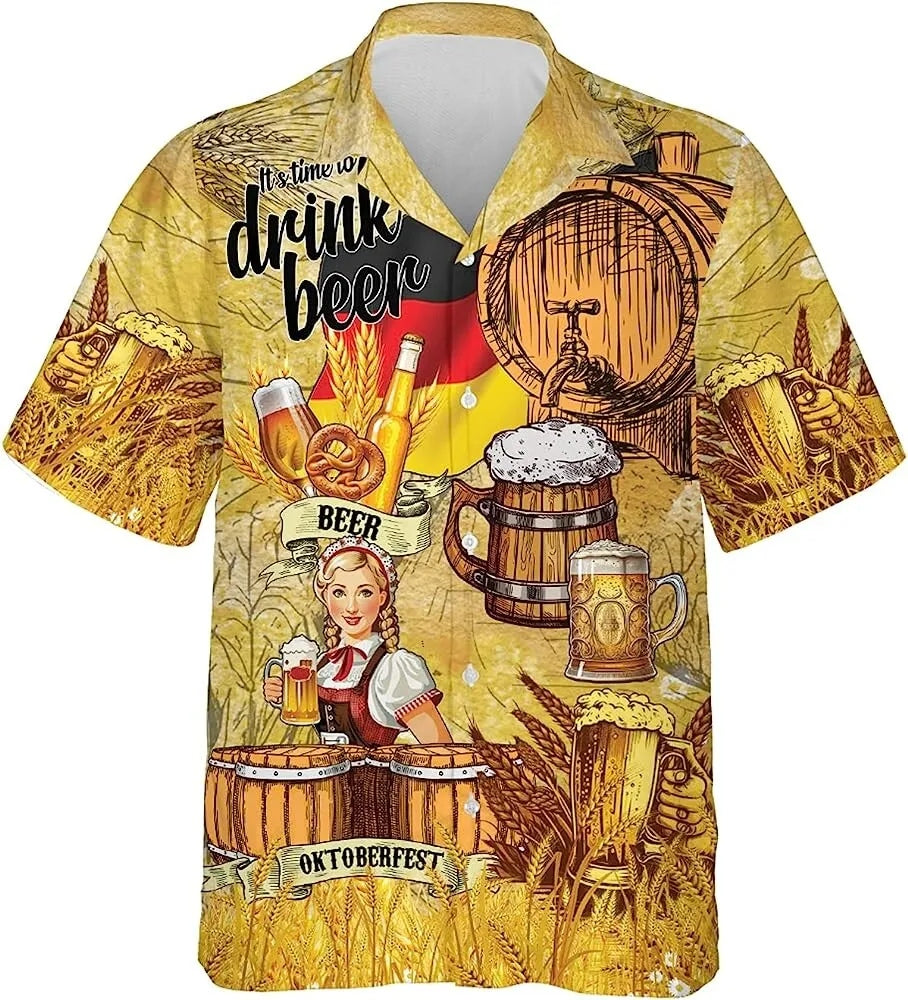 Vintage Oktoberfest Beer Festival Hawaiian Shirt