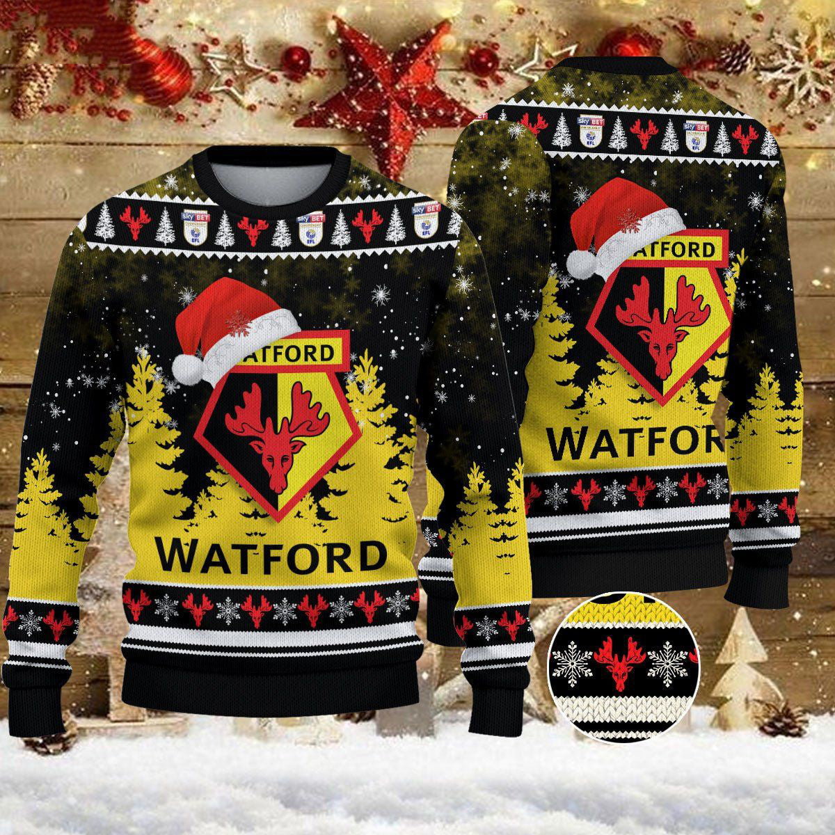 Watford Football Ugly Christmas Sweater Jumper