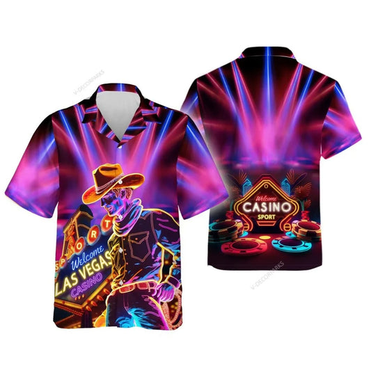 Welcome Las Vegas Neon Hawaiian Shirt