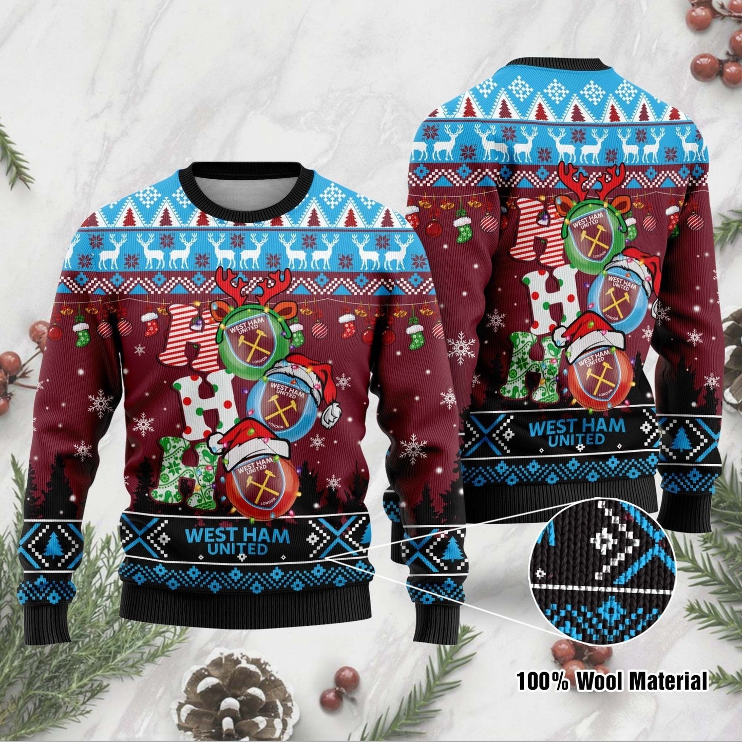 West Ham United Ho Ho Ho Ugly Christmas Sweater
