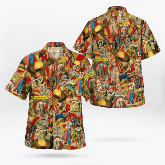 White Elephant Circus Clowns Hawaiian Shirt
