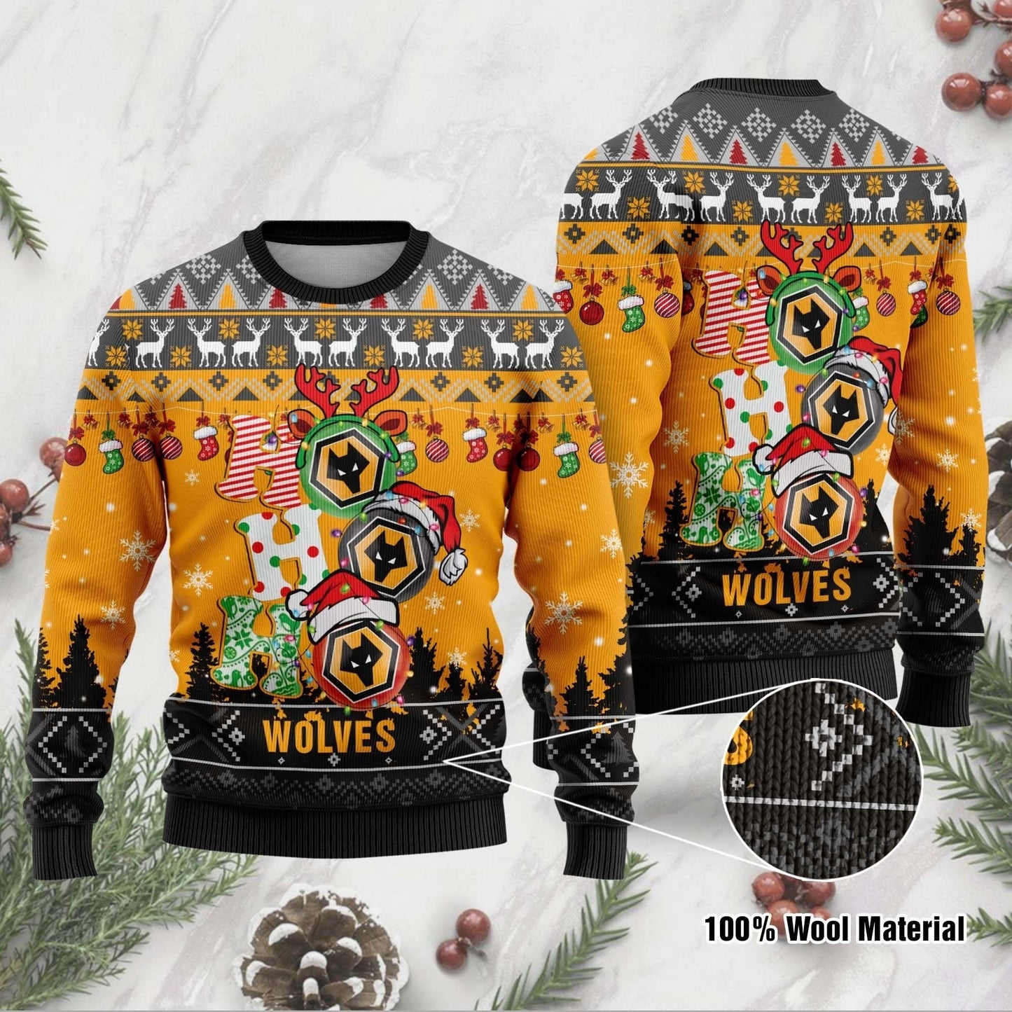 Wolverhampton Wanderers Ho Ho Ho Ugly Christmas Sweater
