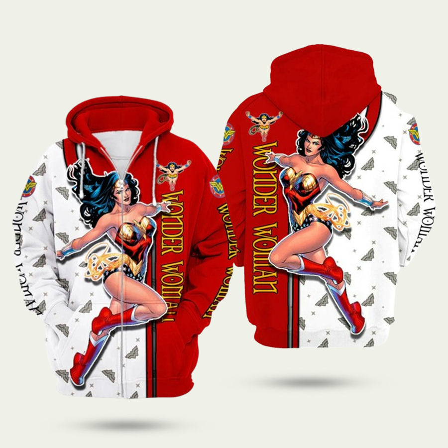 Wonder Woman Superhero Red Hoodie